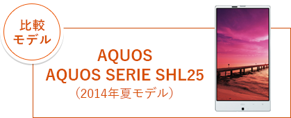 「比較モデル」AQUOS SERIE SHL25（2014年夏モデル）