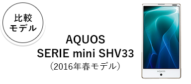 「比較モデル」AQUOS SERIE mini SHV33（2016年春モデル）