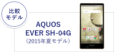 「比較モデル」AQUOS EVER SH-04G（2015年夏モデル）