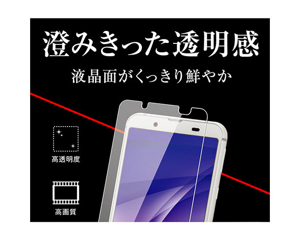 AQUOS sense3/AQUOS sense3 lite用液晶保護ﾌｨﾙﾑ 指紋防止 光沢 2