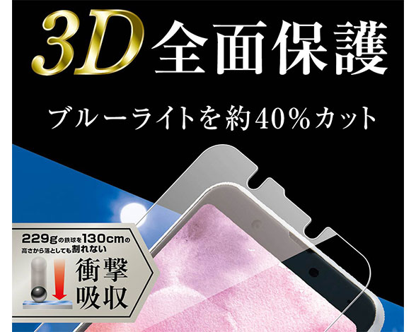AQUOS sense3 plus 液晶保護ﾌｨﾙﾑ TPU 光沢 ﾌﾙｶﾊﾞｰ 衝撃吸収 ﾌﾞﾙｰﾗｲﾄｶｯﾄ 2