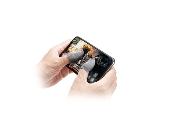 ｽﾏﾎ用ｹﾞｰﾑｱｸｾｻﾘ/ﾌｨﾝｶﾞｰｷｬｯﾌﾟ/銀繊維/Fｻｲｽﾞ/4個入り/ｼﾙﾊﾞｰ 4