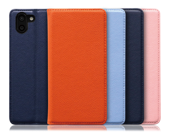 「Pastel Series」AQUOS R2用 本革なのにお手入れ不要 手帳型スマホケース
