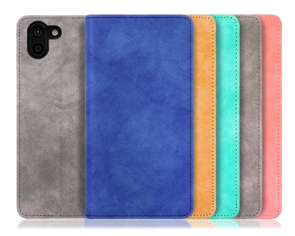 「Vintage Series」AQUOS R2用 くすみ感が味わい深い 手帳型スマホケース