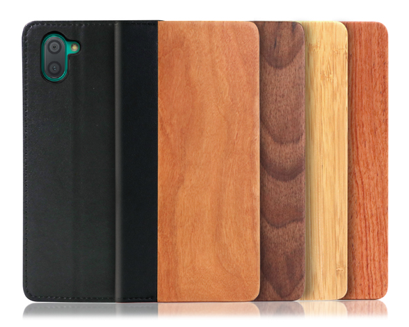 「Nature Series」AQUOS R3用 天然木使用 名入れ・柄入れ対応 手帳型スマホケース