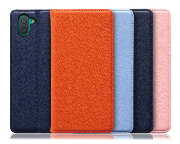 「Pastel Series」AQUOS R3用 本革なのにお手入れ不要 手帳型スマホケース