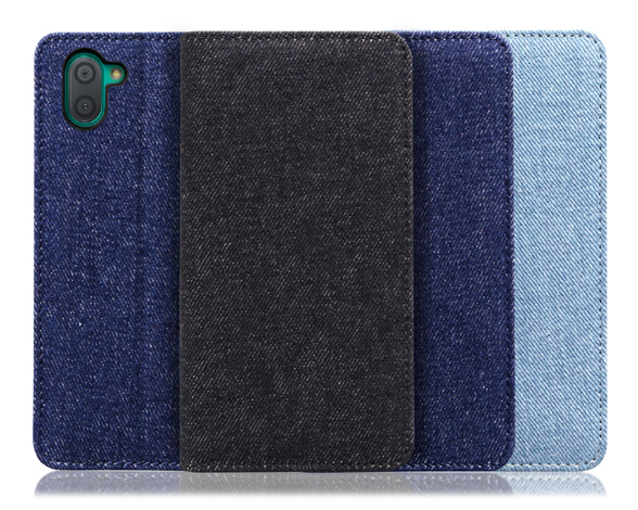 「Denim Series」AQUOS R3用 丈夫なデニム素材 手帳型スマホケース