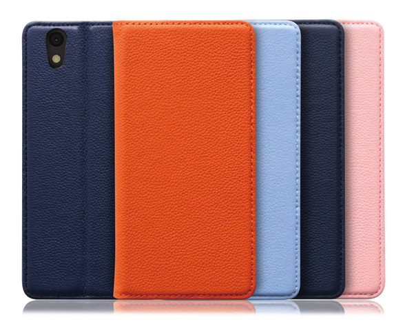 「Pastel Series」AQUOS sense/basic/sense lite用 本革なのにお手入れ不要 手帳型スマホケース