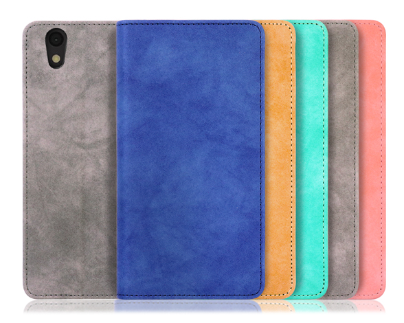 「Vintage Series」AQUOS sense/basic/sense lite用 くすみ感が味わい深い 手帳型スマホケース