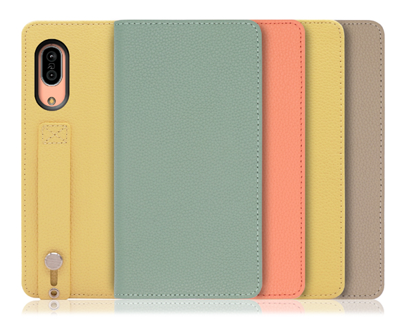 「Hold Series」AQUOS sense3/sense3 lite/sense3 basic用 片手で快適操作 バンド付き手帳型スマホケース
