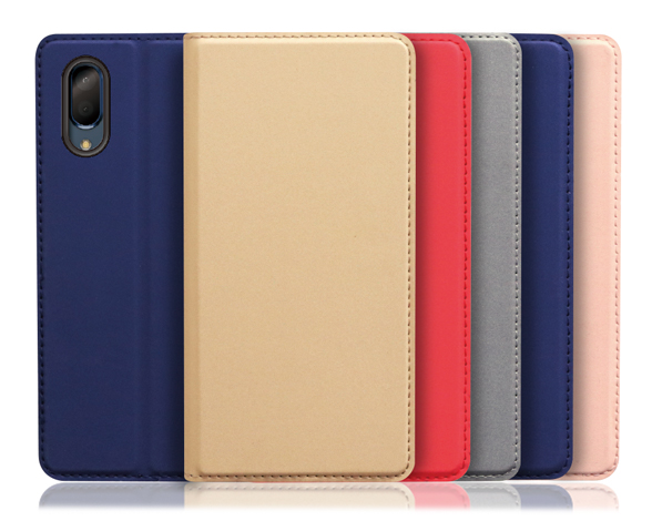 「SKIN Slim Series」AQUOS sense3 plus用 上質な手触り 薄型 手帳型スマホケース