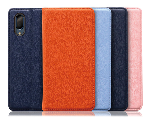 「Pastel Series」AQUOS sense3 plus用 本革なのにお手入れ不要 手帳型スマホケース
