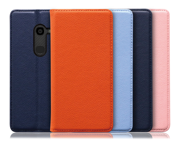 「Pastel Series」AQUOS zero用 本革なのにお手入れ不要 手帳型スマホケース