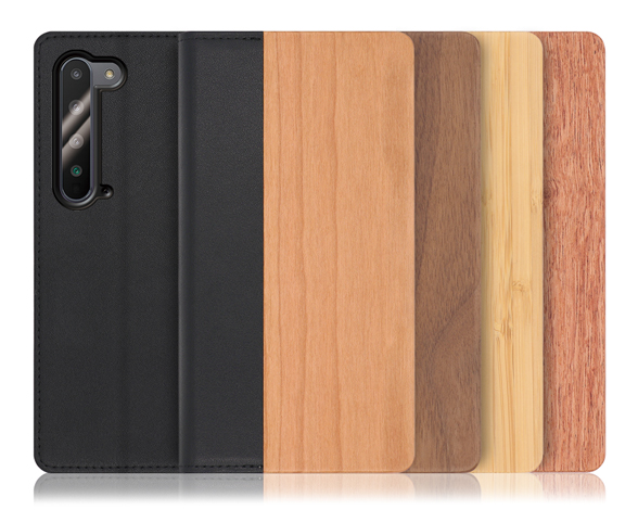 「Nature Series」AQUOS R5G用 天然木使用 名入れ・柄入れ対応 手帳型スマホケース