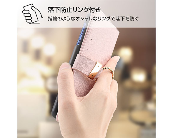 AQUOS R5G/手帳型ﾚｻﾞｰｹｰｽ TETRA ﾘﾝｸﾞ付き 3