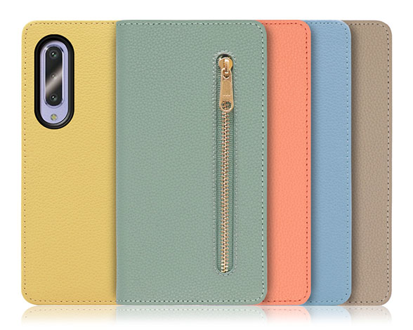 「Pocket Series」AQUOS zero5G Basic用 便利なファスナー付きポケット搭載 手帳型スマホケース