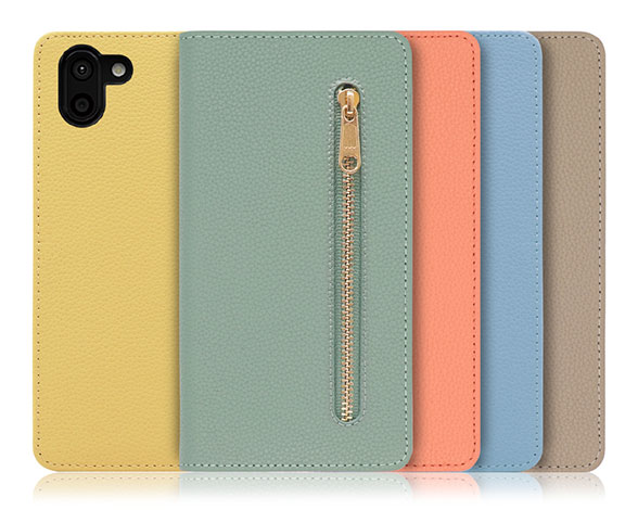 「Pocket Series」AQUOS R2用 便利なファスナー付きポケット搭載 手帳型スマホケース