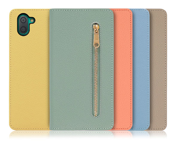「Pocket Series」AQUOS R3用 便利なファスナー付きポケット搭載 手帳型スマホケース