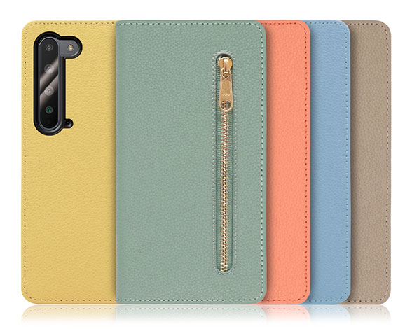 「Pocket Series」AQUOS R5G用 便利なファスナー付きポケット搭載 手帳型スマホケース