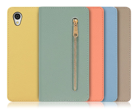 「Pocket Series」AQUOS sense2用 便利なファスナー付きポケット搭載 手帳型スマホケース