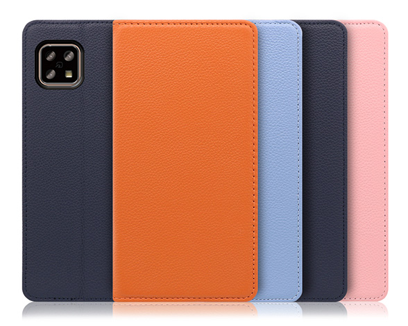 「Pastel Series」AQUOS sense4/sense5G用 本革なのにお手入れ不要 手帳型スマホケース
