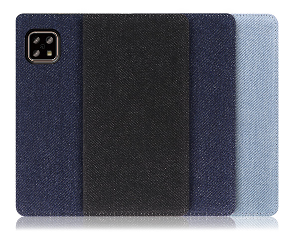 「Denim Series」AQUOS sense4/sense5G用 丈夫なデニム素材 手帳型スマホケース