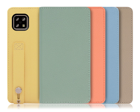 「Hold Series」AQUOS sense4/sense5G用 片手で快適操作 バンド付き手帳型スマホケース