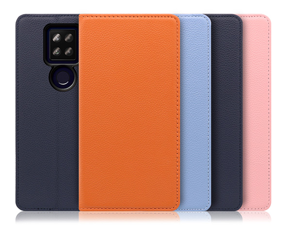 「Pastel Series」AQUOS sense4plus用 本革なのにお手入れ不要 手帳型スマホケース