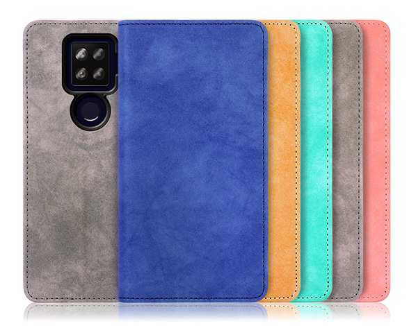 「Vintage Series」AQUOS sense4plus用 くすみ感が味わい深い 手帳型スマホケース