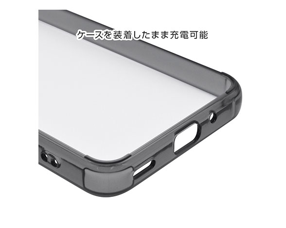 AQUOS wish/wish2 専用ケース ハイブリッドケース TPU+PC クリアブラック 4