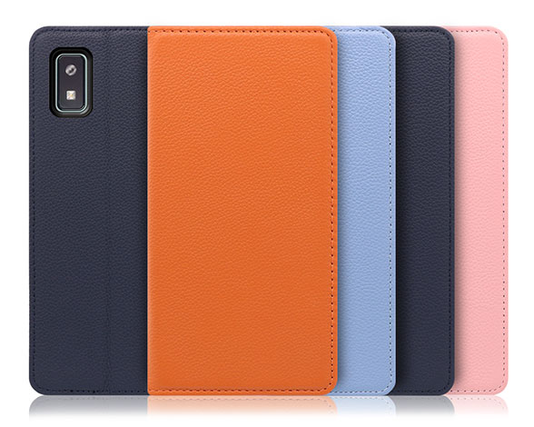 「Pastel Series」AQUOS wish用 本革なのにお手入れ不要 手帳型スマホケース