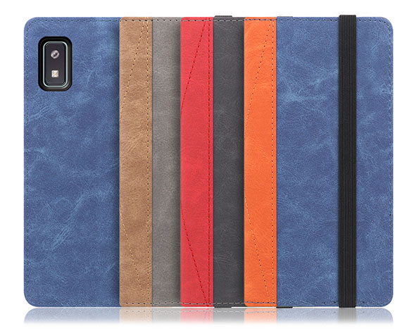 「Retro Series」AQUOS wish用 バイカラー×レトロ　多収納ポケット付き 手帳型スマホケース