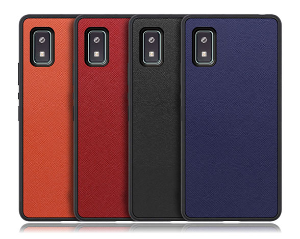 「Casual shell Series」AQUOS wish用 薄くて軽い サフィアーノレザー風 背面型ケース