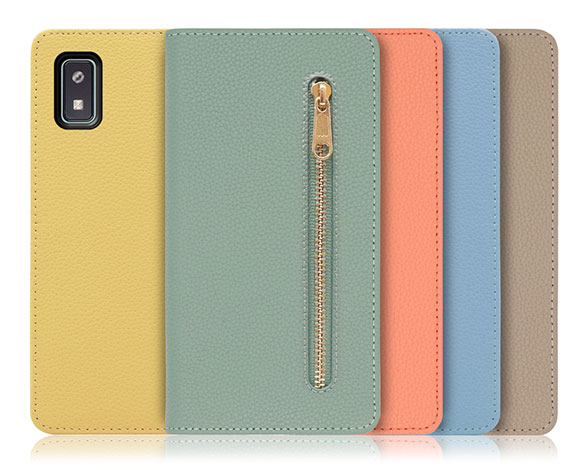 「Pocket Series」AQUOS wish用 便利なファスナー付きポケット搭載 手帳型スマホケース