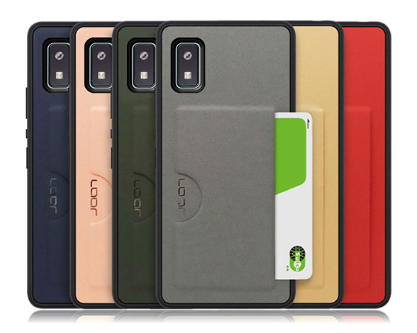 「Skin Slim-Slot Series」AQUOS wish用 背面ポケット付き 上質PUレザー仕様 背面型ケース