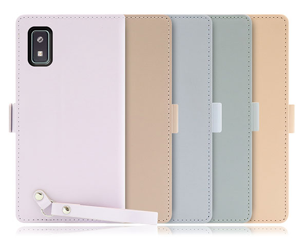 「Macaron Series」AQUOS wish用 側面マグネット固定タイプ 背面ベルト付き 手帳型スマホケース