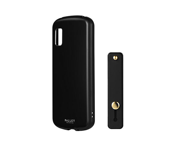 AQUOS wish/wish2 超軽量・極薄・耐衝撃ハイブリッドケース「PALLET AIR BAND」 ブラック (スマホバンド付属)