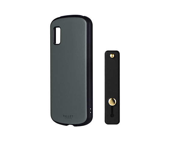 AQUOS wish/wish2 超軽量・極薄・耐衝撃ハイブリッドケース「PALLET AIR BAND」 マットダークグレー (スマホバンド付属)