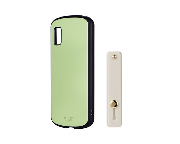 AQUOS wish/wish2 超軽量・極薄・耐衝撃ハイブリッドケース「PALLET AIR BAND」 マットピスタチオ (スマホバンド付属)