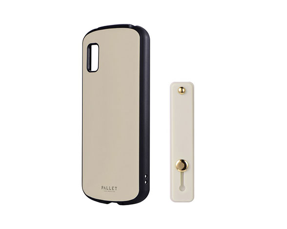 AQUOS wish/wish2 超軽量・極薄・耐衝撃ハイブリッドケース「PALLET AIR BAND」 マットグレージュ (スマホバンド付属)