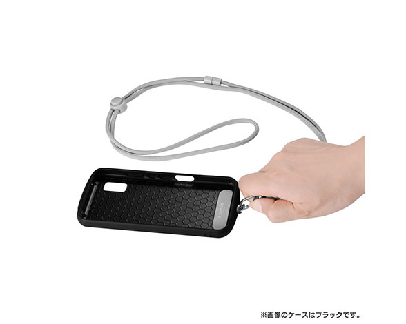 AQUOS wish/wish2 超軽量・極薄・耐衝撃ハイブリッドケース「PALLET AIR STRAP」 ブラック (ショルダーストラップ付属) 5