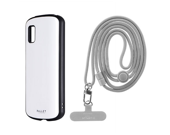 AQUOS wish/wish2 超軽量・極薄・耐衝撃ハイブリッドケース「PALLET AIR STRAP」 ホワイト (ショルダーストラップ付属)