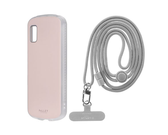 AQUOS wish/wish2 超軽量・極薄・耐衝撃ハイブリッドケース「PALLET AIR STRAP」 マットサクラピンク (ショルダーストラップ付属)