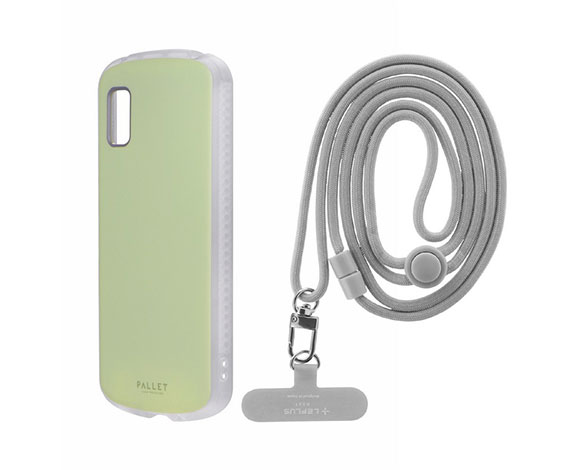 AQUOS wish/wish2 超軽量・極薄・耐衝撃ハイブリッドケース「PALLET AIR STRAP」 マットピスタチオ (ショルダーストラップ付属)