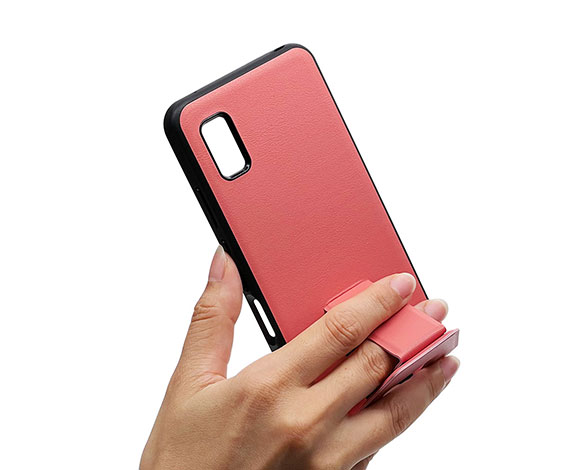 AQUOS wish/wish2 専用ケース ハイブリッドケース スタンド機能 ピンク 2