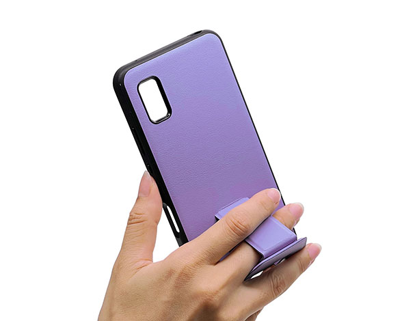 AQUOS wish/wish2 専用ケース ハイブリッドケース スタンド機能 パープル 2
