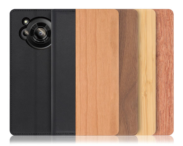 「Nature Series」AQUOS R7用 天然木使用 名入れ・柄入れ対応 手帳型スマホケース