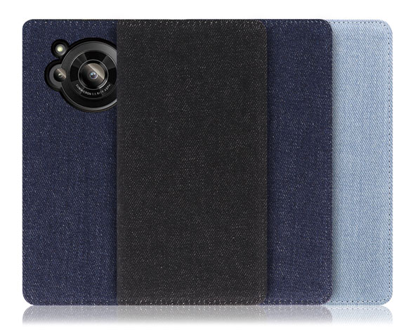「Denim Series」AQUOS R7用 丈夫なデニム素材 手帳型スマホケース