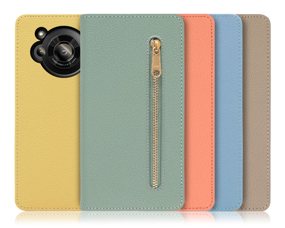 「Pocket Series」AQUOS R7用 便利なファスナー付きポケット搭載 手帳型スマホケース