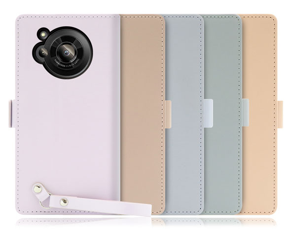 「Macaron Series」AQUOS R7用 側面マグネット固定タイプ 背面ベルト付き 手帳型スマホケース